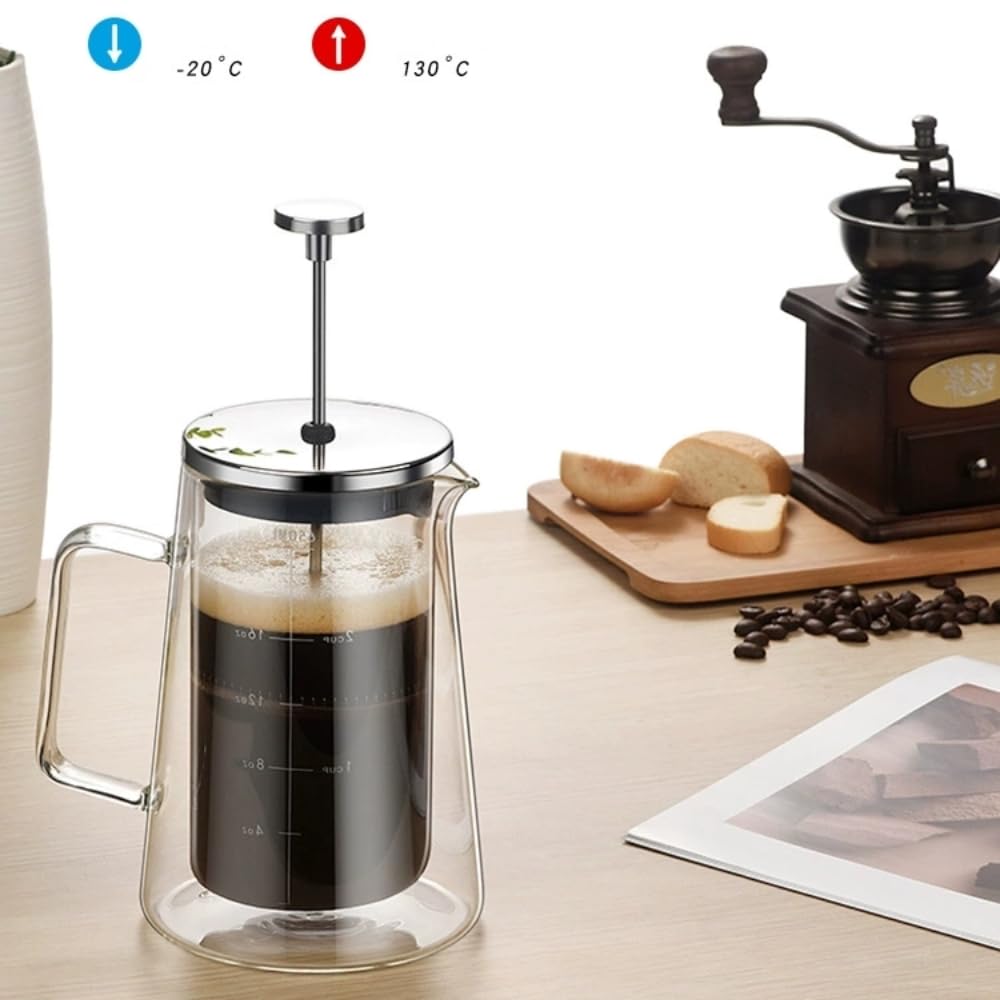 Amazon | コーヒーメーカー コーヒープレス 二層耐熱ガラス容器 洗い